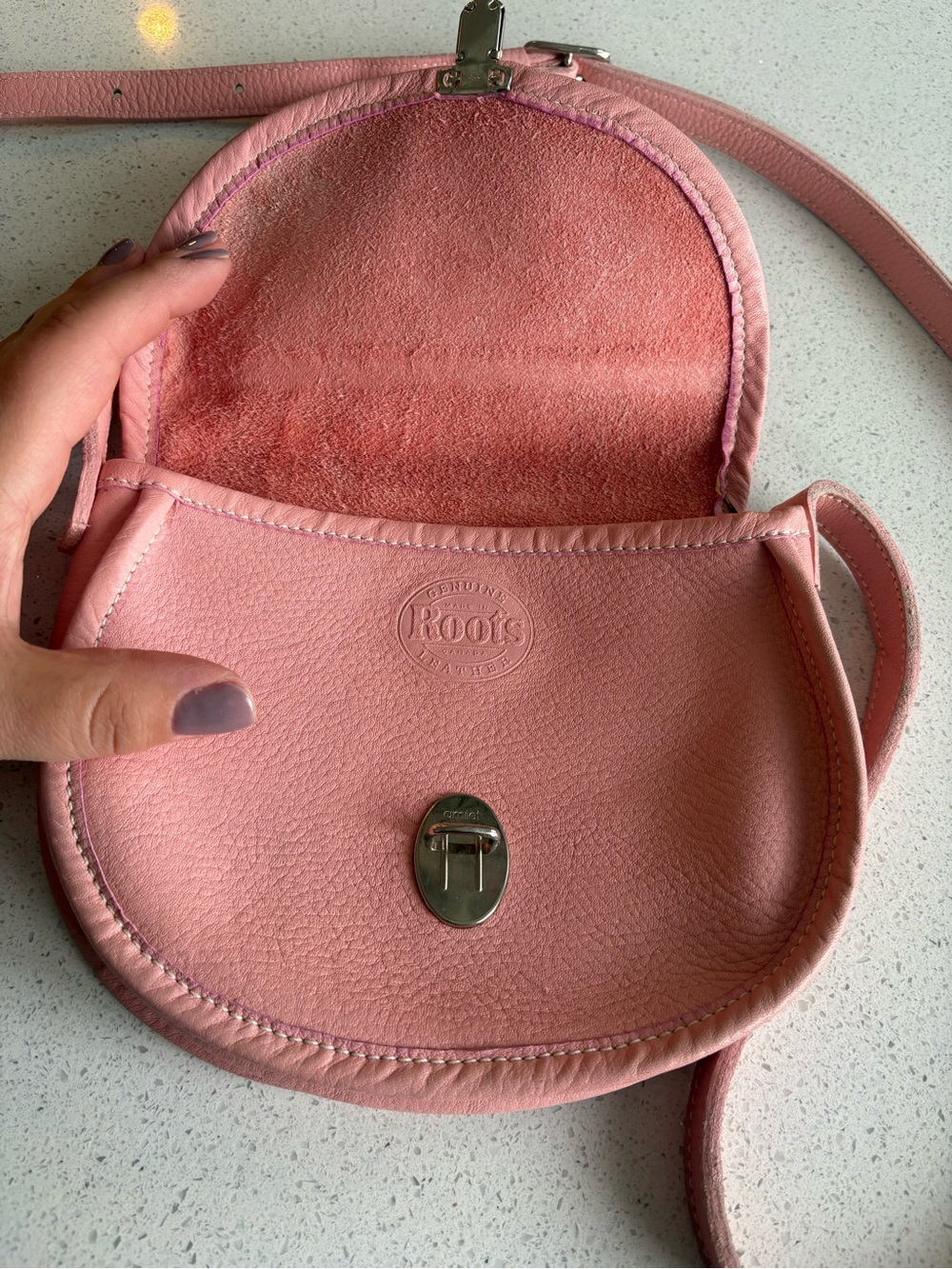 Vintage Roots Canada saddle-style crossbody bag